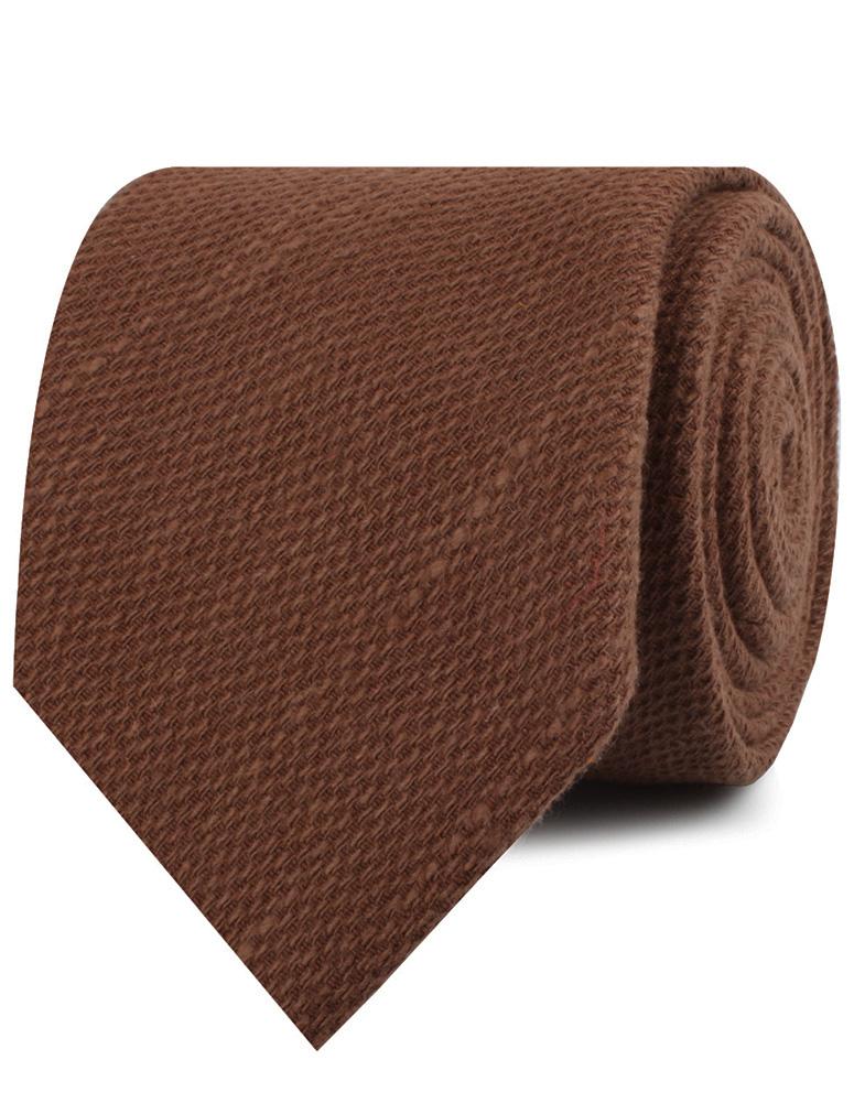 Cinnamon Brown Coarse Linen Neckties