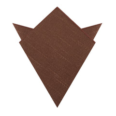 Cinnamon Brown Coarse Linen Pocket Square