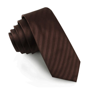Cinnamon Brown Striped Skinny Tie
