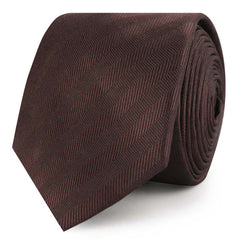 Cinnamon Brown Striped Skinny Ties