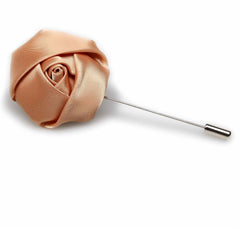 Cinnamon Satin Rose Lapel Pin