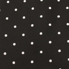 Coal Black with White Polka Dots Pocket Square