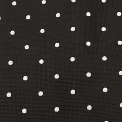 Coal Black with White Polka Dots Fabric Pocket Square X327