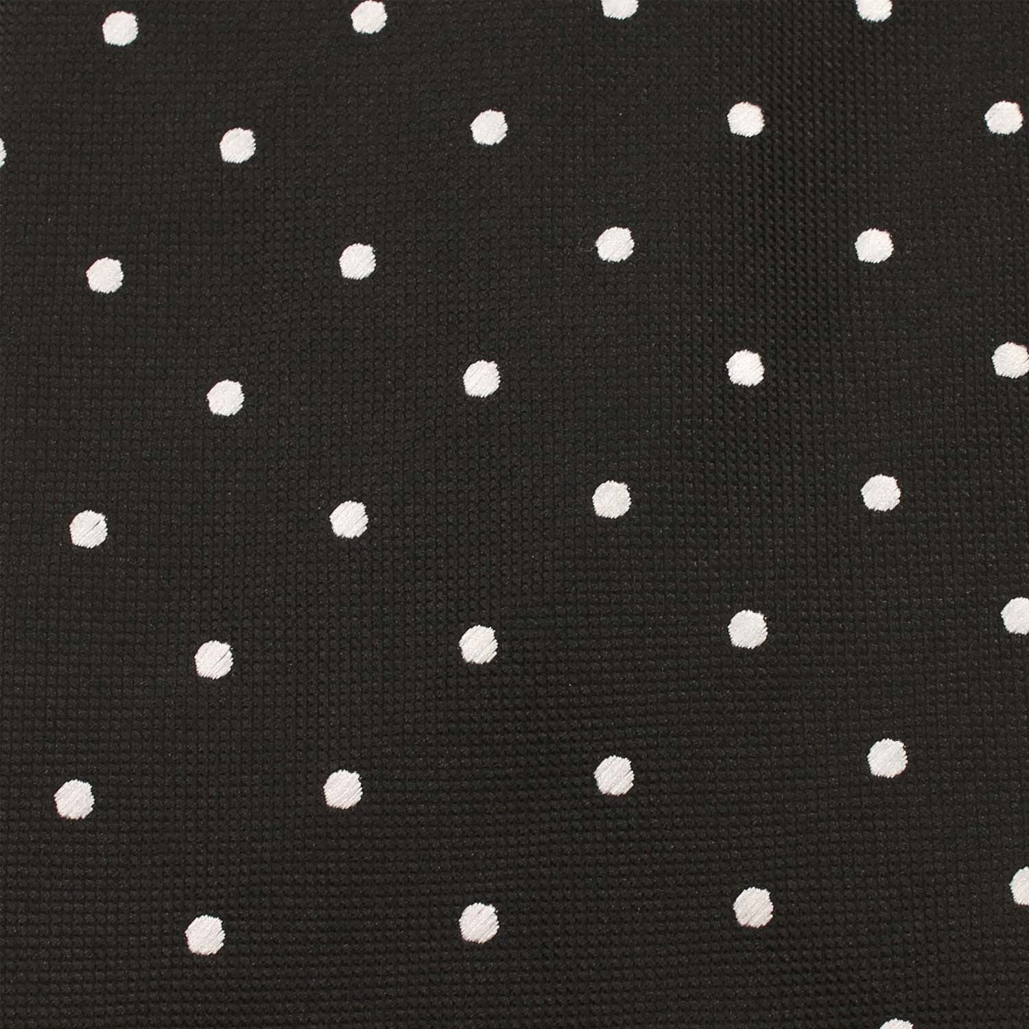 Coal Black with White Polka Dots Fabric Self Tie Diamond Tip Bow TieX327