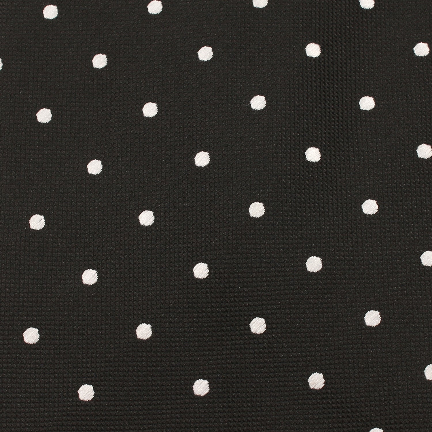Coal Black with White Polka Dots Necktie Fabric
