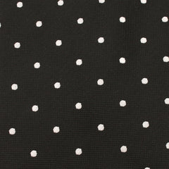 Coal Black with White Polka Dots Necktie Fabric