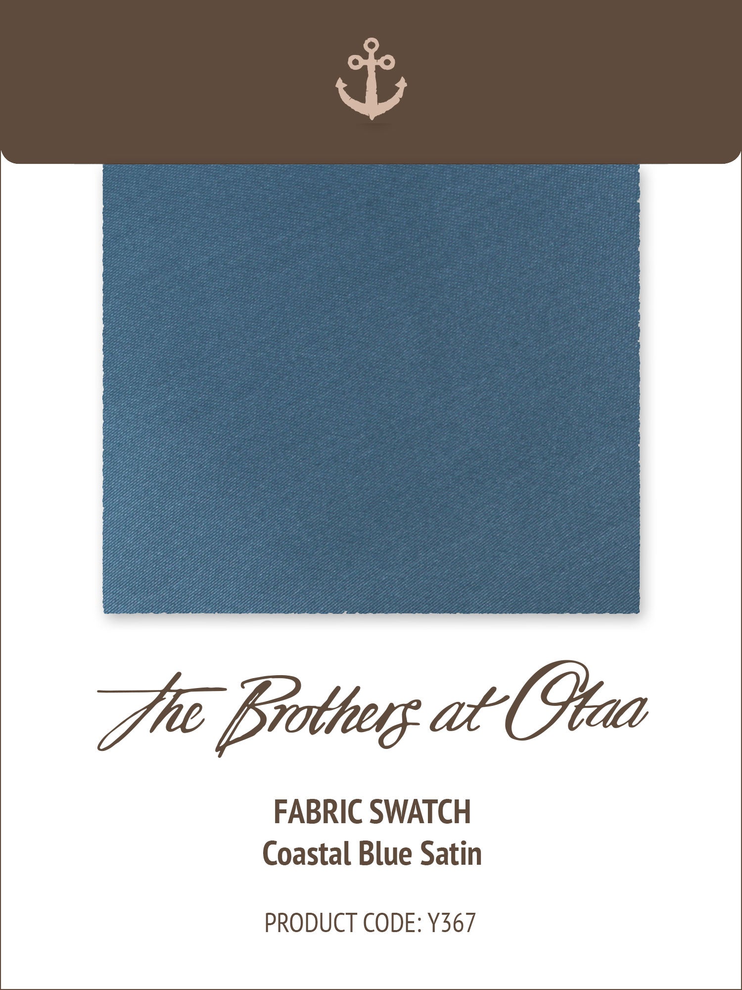 Coastal Blue Satin Y367 Fabric Swatch