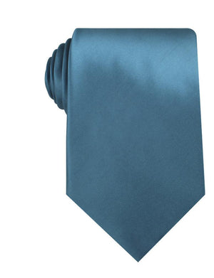 Coastal Blue Satin Necktie