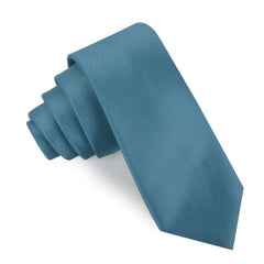 Coastal Blue Satin Skinny Tie