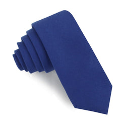 Cobalt Blue Linen Skinny Tie