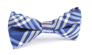 Cobalt Blue with White Stripes Bow Tie