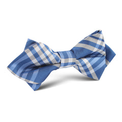 Cobalt Blue with White Stripes Diamond Bow Tie