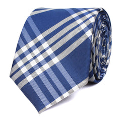 Cobalt Blue with White Stripes Skinny Tie OTAA roll
