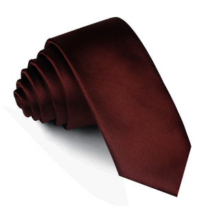 Cocoa Brown Satin Skinny Tie