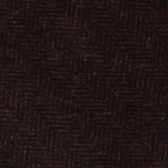 Coffee Herringbone Coarse Wool Fabric Skinny Tie