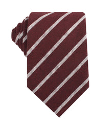 Columbus Burnt Burgundy Stripe Linen Necktie