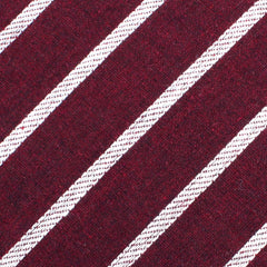 Columbus Burnt Burgundy Stripe Linen Skinny Tie Fabric