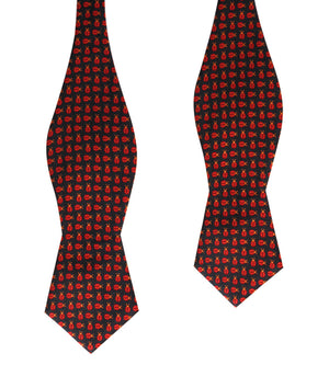 Coquelicot Red Beetle Diamond Self Bow Tie