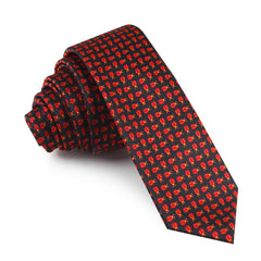 Coquelicot Red Beetle Skinny Tie