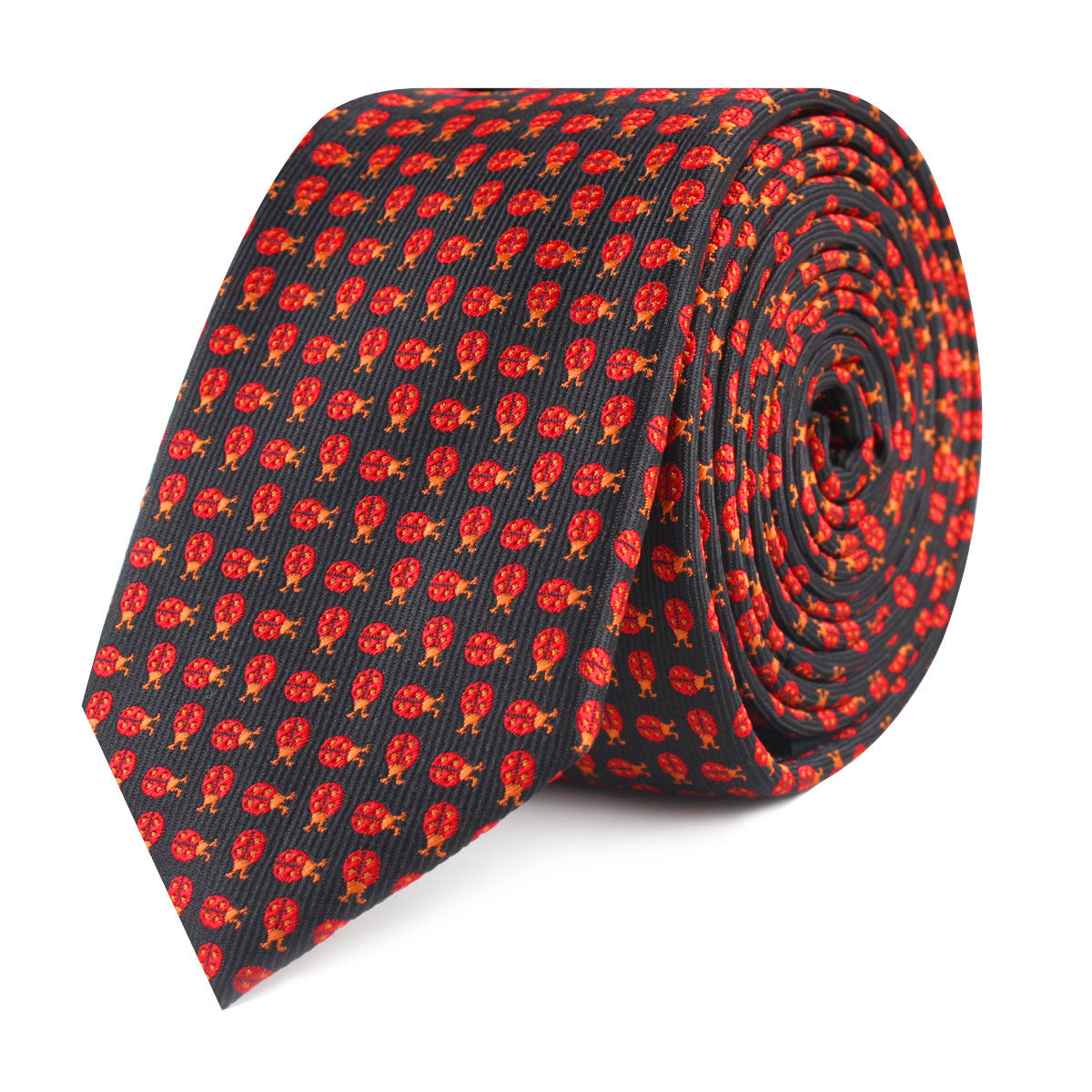 Coquelicot Red Beetle Slim Tie