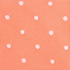 Coral Orange with White Polka Dots Fabric Skinny Tie M142