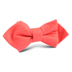 Coral Pink Cotton Diamond Bow Tie