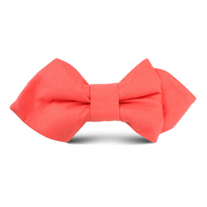 Coral Pink Cotton Kids Diamond Bow Tie