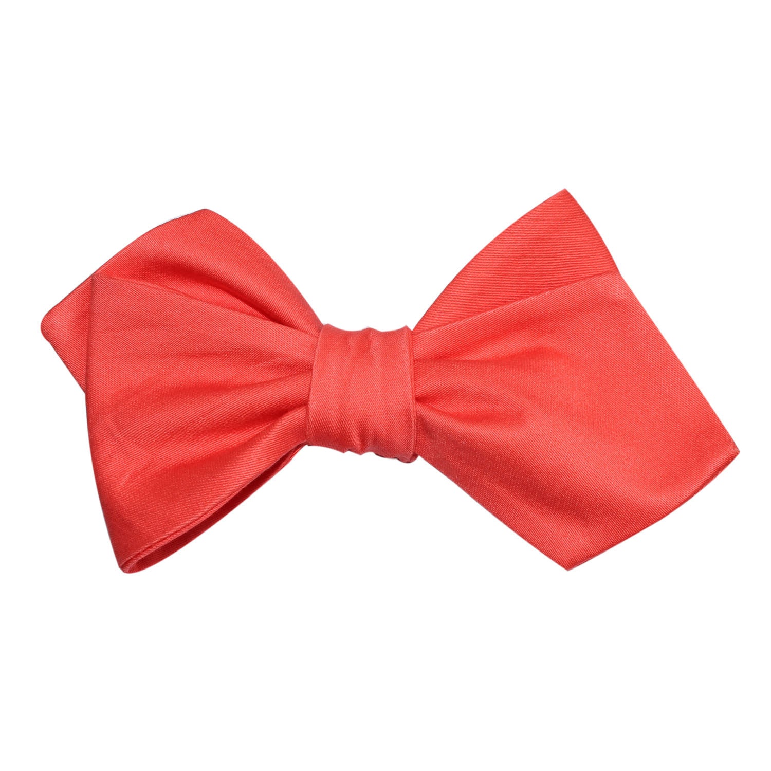Coral Pink Cotton Self Tie Diamond Tip Bow Tie 2