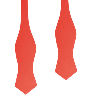 Coral Pink Cotton Self Tie Diamond Tip Bow Tie