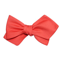 Coral Pink Cotton Self Tie Diamond Tip Bow Tie 3