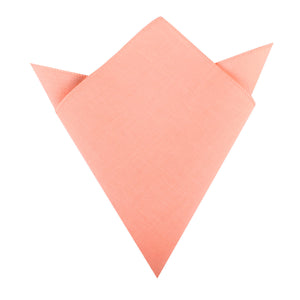 Coral Pink Linen Pocket Square