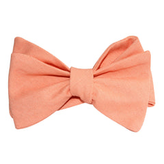 Coral Pink Linen Self Tie Bow Tie