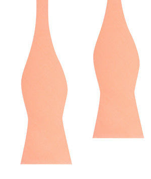 Coral Pink Linen Self Tie Bow Tie