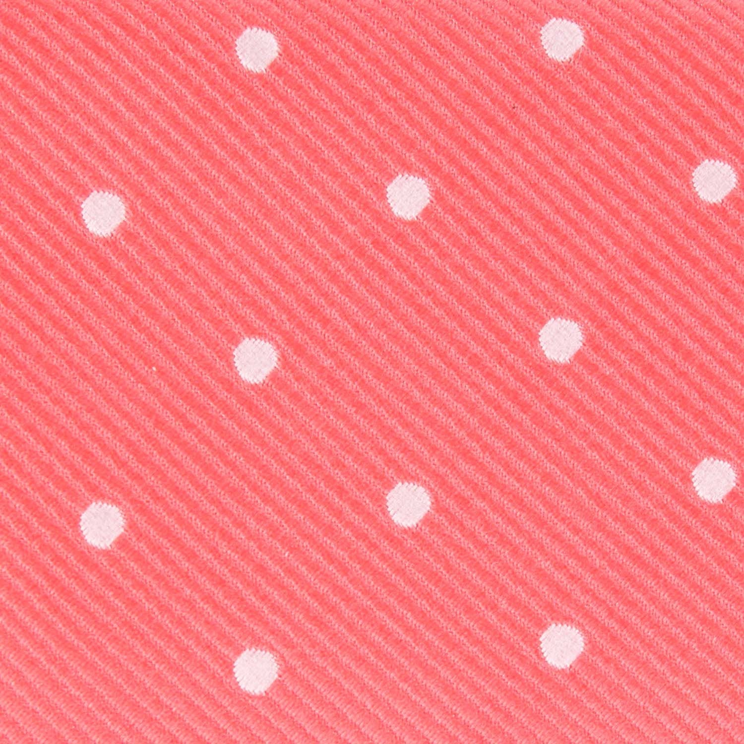 Coral Pink with White Polka Dots Fabric Necktie M139