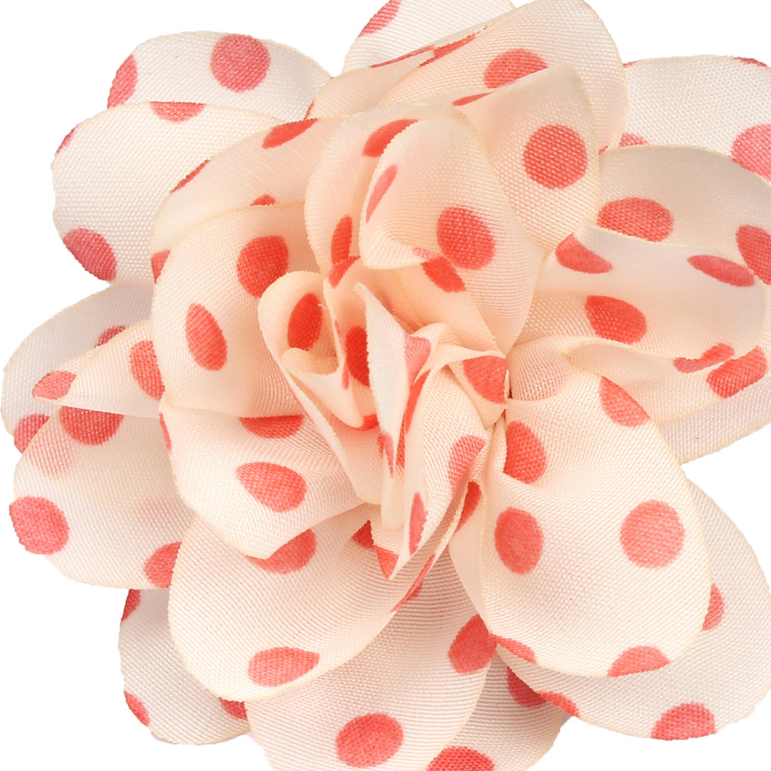 Polkadot Pink Lapel Flower Pin Close Boutonniere