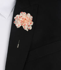 Polkadot Pink Lapel Flower Suit Jacket Boutonniere