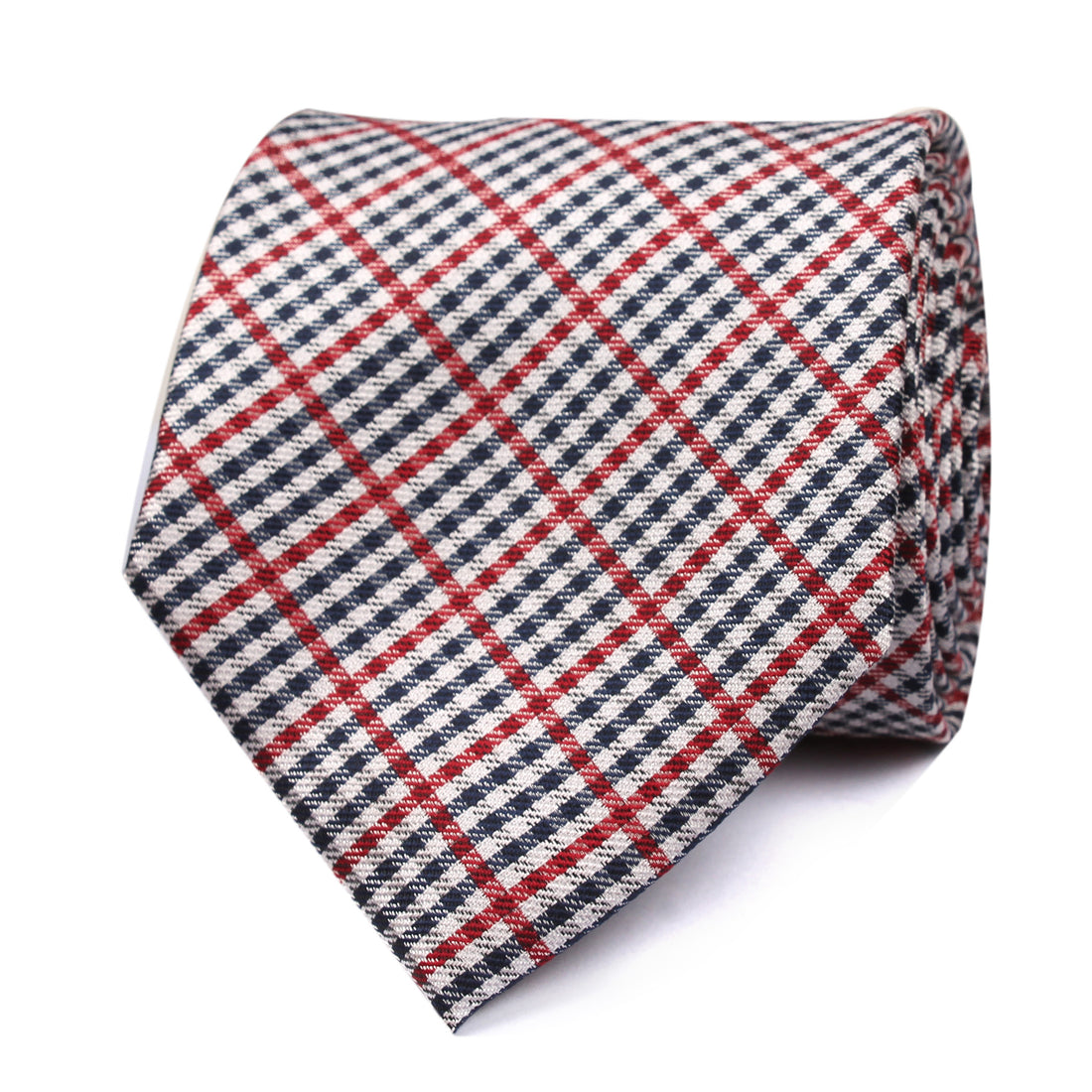 Crimson Gingham Necktie Front View