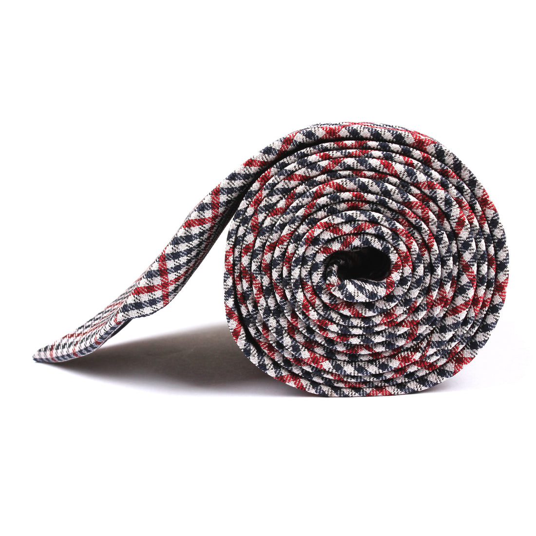 Crimson Gingham Necktie Side View