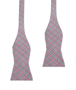 Crimson Gingham Self Tie Bow Tie