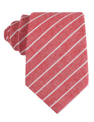 Crimson Red Linen Pinstripe Tie | Striped Ties | Men's Neckties Online ...