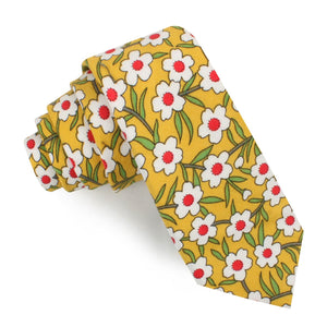 Cuban Marigold Floral Skinny Tie