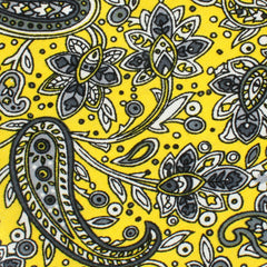 Cyrus Yellow Paisley Pocket Square Fabric