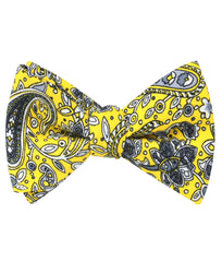 Cyrus Yellow Paisley Self Tie Bow Tie