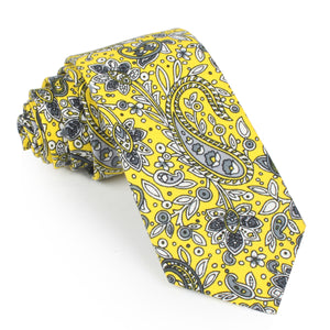 Cyrus Yellow Paisley Skinny Tie