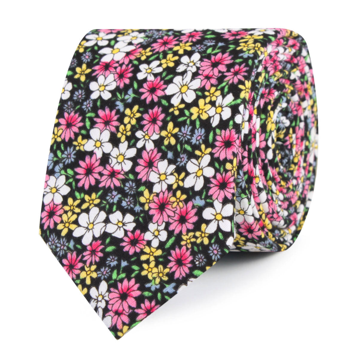 Daffodil Floral Slim Tie