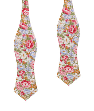 Daisy Floral Diamond Self Bow Tie