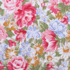 Daisy Floral Fabric Mens Diamond Bowtie