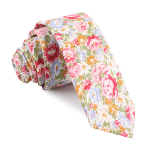 Daisy Floral Skinny Tie