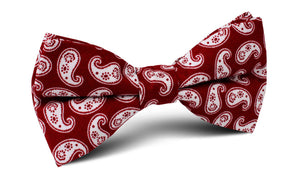 Danielre Red Paisley Bow Tie