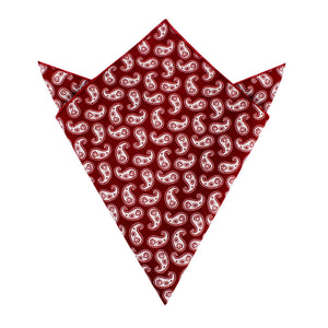 Danielre Red Paisley Pocket Square
